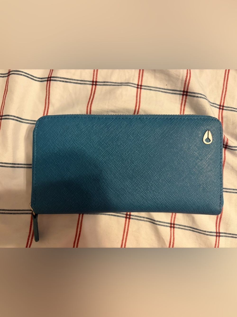 Nixon Teal Blue Zip-Around Wallet